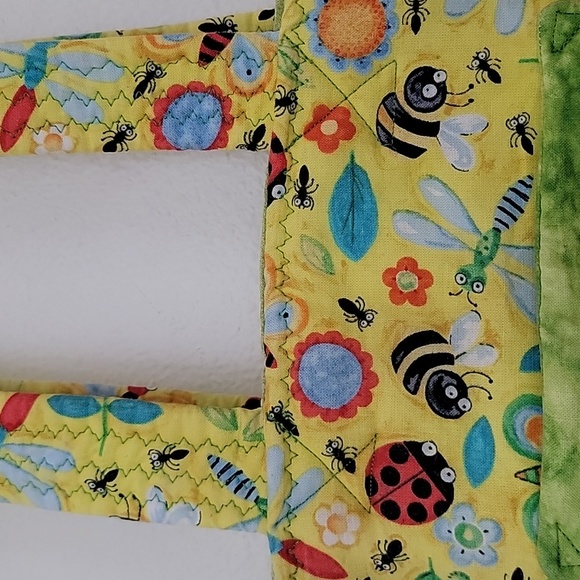 Colorful Insect Print Quilted Fabric Small Purse - Picture 7 of 14